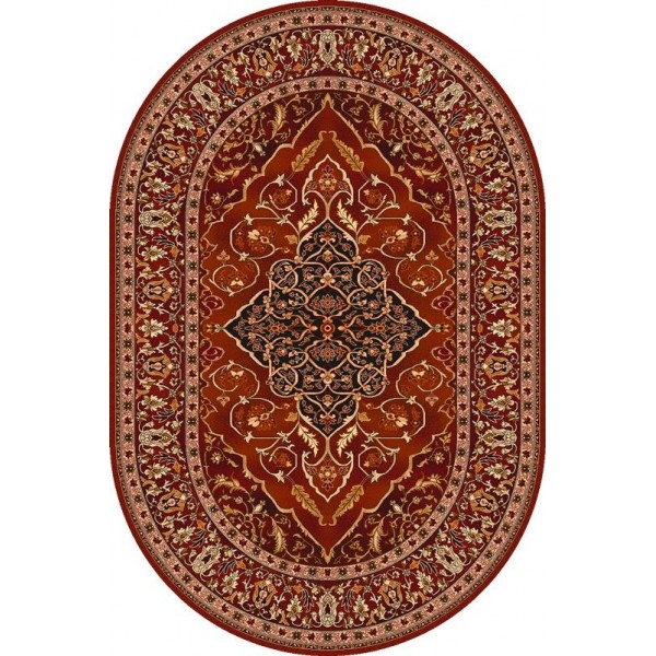 Leyla ovális gyapjú szőnyeg rubin színű - 1