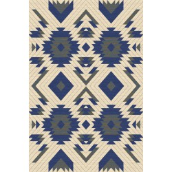Halioka gyapjú szőnyeg kék formákkal - 1